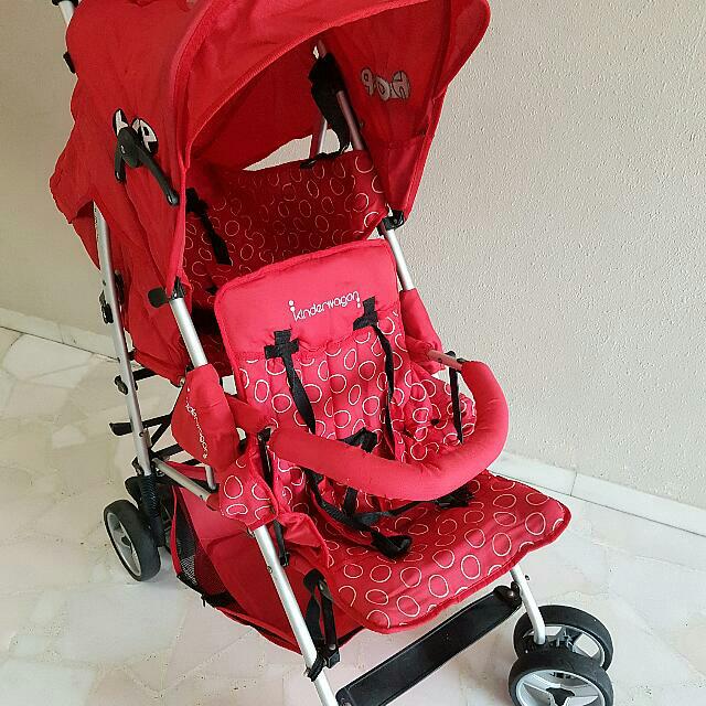 Pre Loved KinderWagon Double Stroller currently reserved Babies Kids Going Out Strollers on Carousell