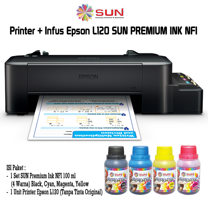 Printer Epson L120 Infus Sun Premium Ink Nfi 100 Ml 4 Warna Ink J Elektronik Komputer 0968