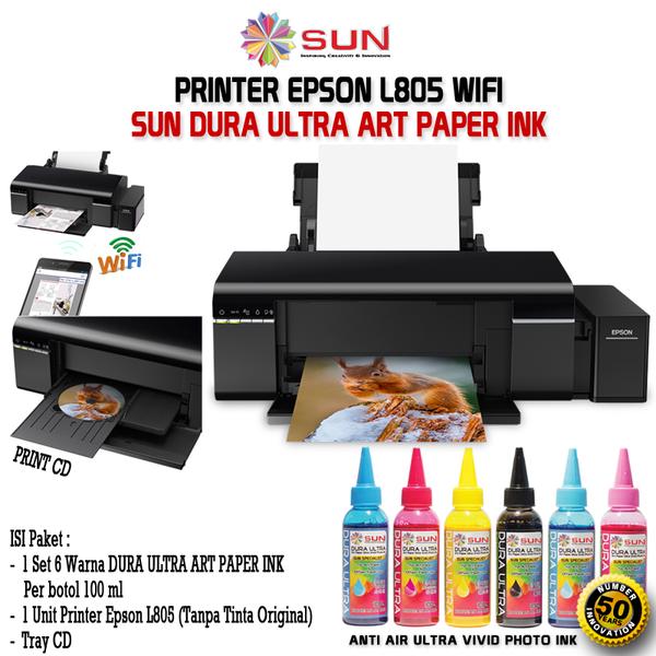 Printer Epson L805 Wifi New Infus Tinta Sun Dura Ultra Art Paper Ink Elektronik Komputer 5496