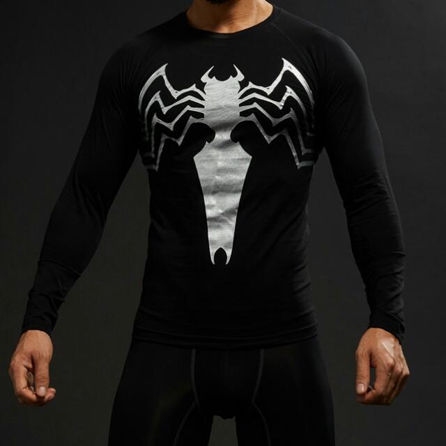 black spiderman compression shirt