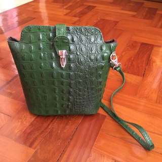 Crocodile Leather Sling Bag