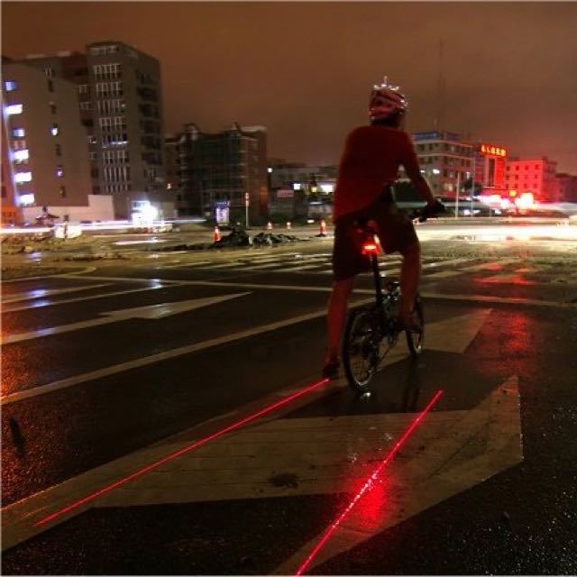 Bicycle Tail Light With Safety Laser Beam (2 In 1), Sports Equipment