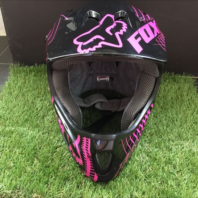 Fox BLACK Pink Lightweight Helmet Sized L Car Accessories on