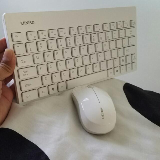 Miniso Wireless USB Keyboard + Mouse. (Not Bluetooth), Electronics