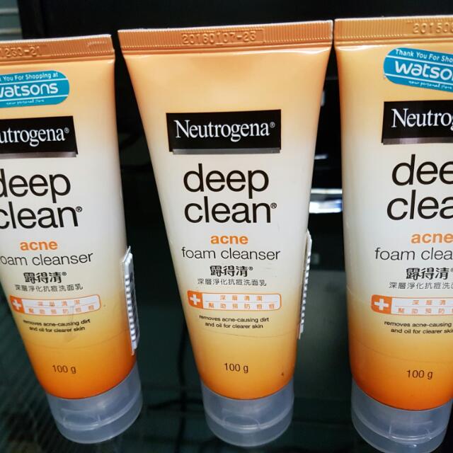 Neutrogena Deep Clean Acne Foam Cleanser Health Beauty Bath Body On Carousell
