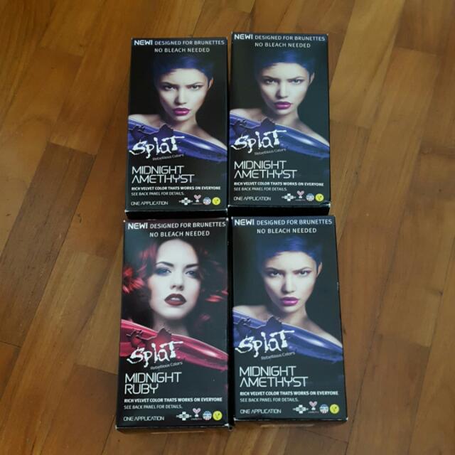 Left With Midnight Indigo Splat No Bleach Hair Dye Beauty Personal Care Hair On Carousell