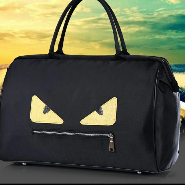 INSTOCK Travel Bag Luggage Hand Carry Fendi Monster Yellow Bag Zip Big Handbag Handphone Zipper