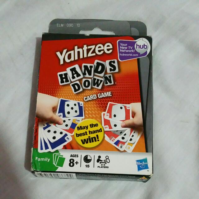 Yahtzee Hands Down Family Card Game By Hasbro May the Bast hand Win NEW