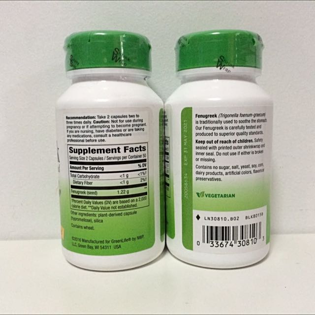 Greenlife Fenugreek Seed (Vegetarian Capsules), Health & Nutrition