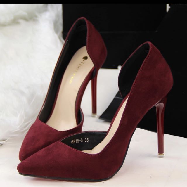 Burgundy color heels discount