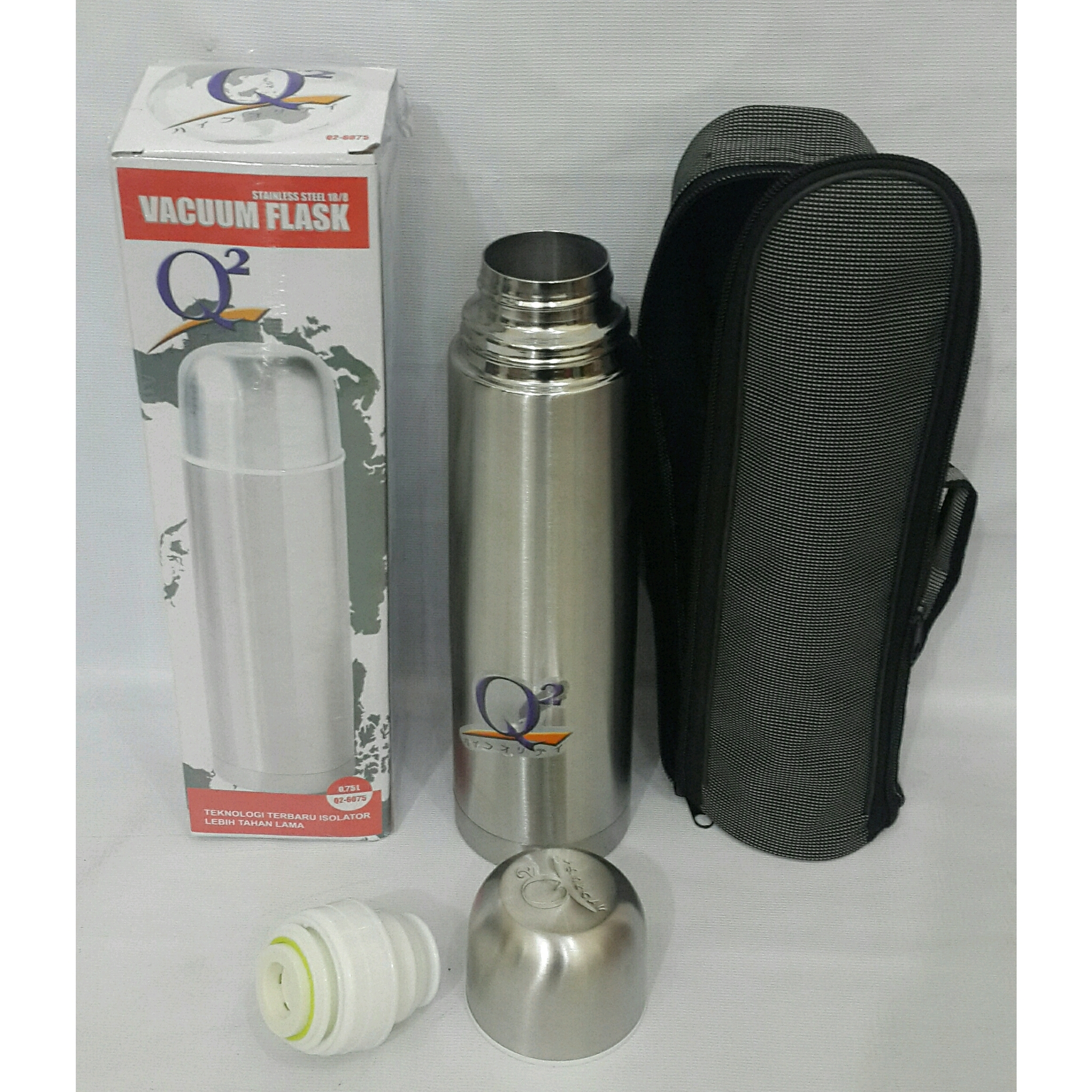 Q2 termos air panas dingin 750ml Q2 6075 vacuum flask 0 75L Botol Mi