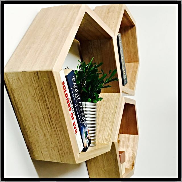 Tasmanian Oak Hexagon Timber Shelves Home Furniture On Carou
