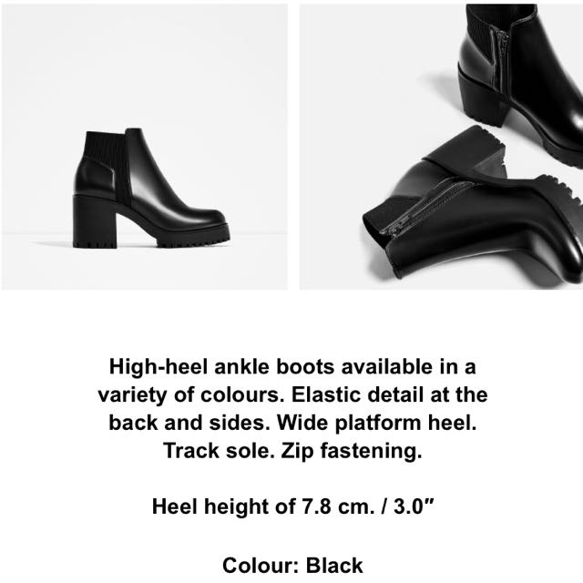 Zara Track Sole Heeled Ankle Boots Women S Fashion Shoes On
