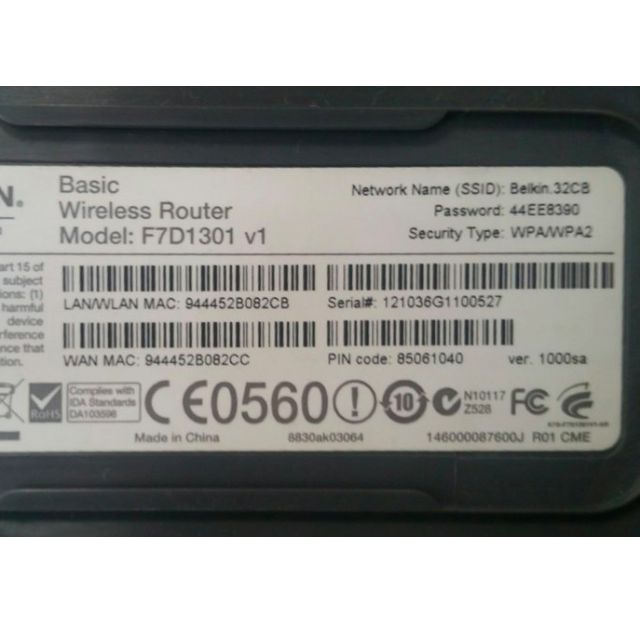 Belkin Basic Wireless Router F7D1301 v1, Computers & Tech, Parts