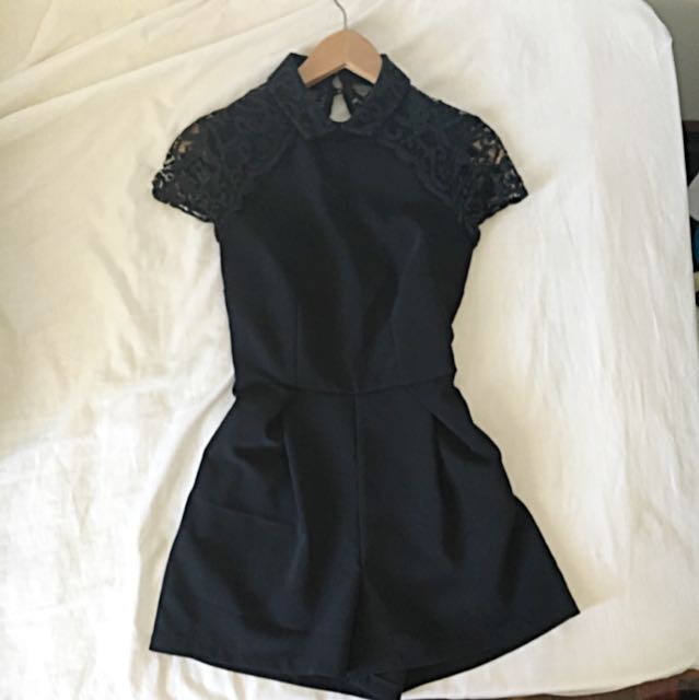 Black Dressy Playsuit Women s Fashion Clothes on Carousell