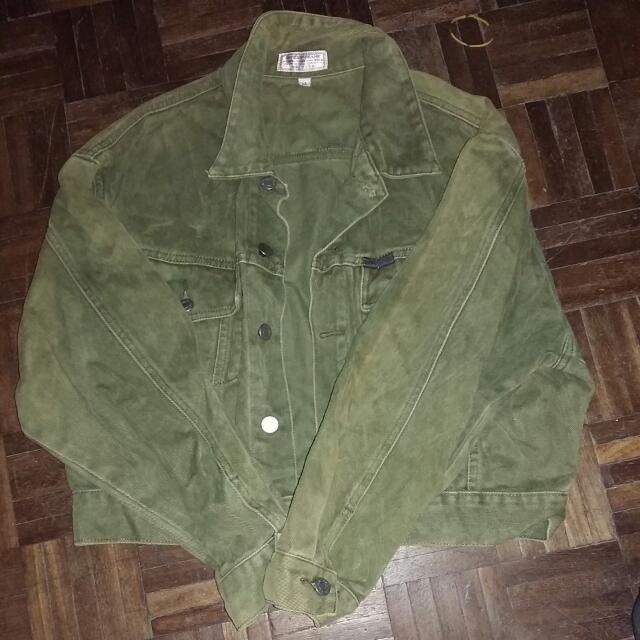 guess olive green jacket