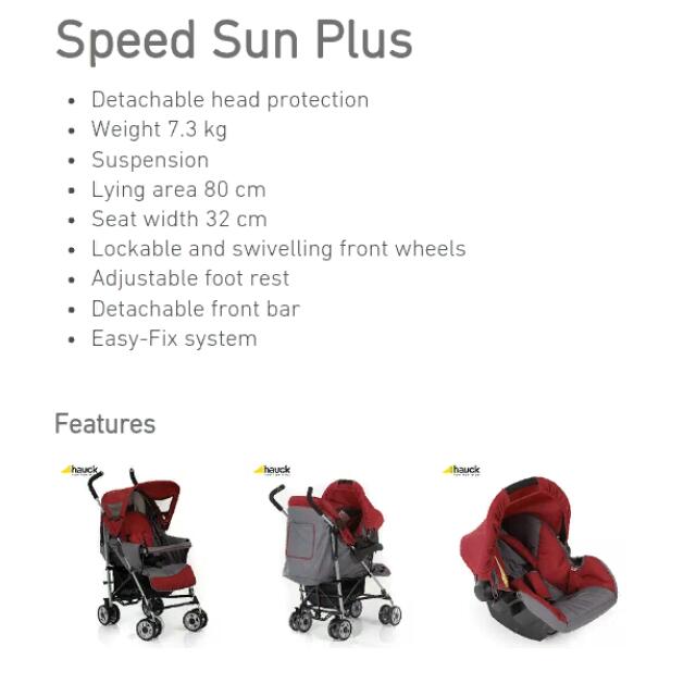 Hauck speed sun plus stroller top