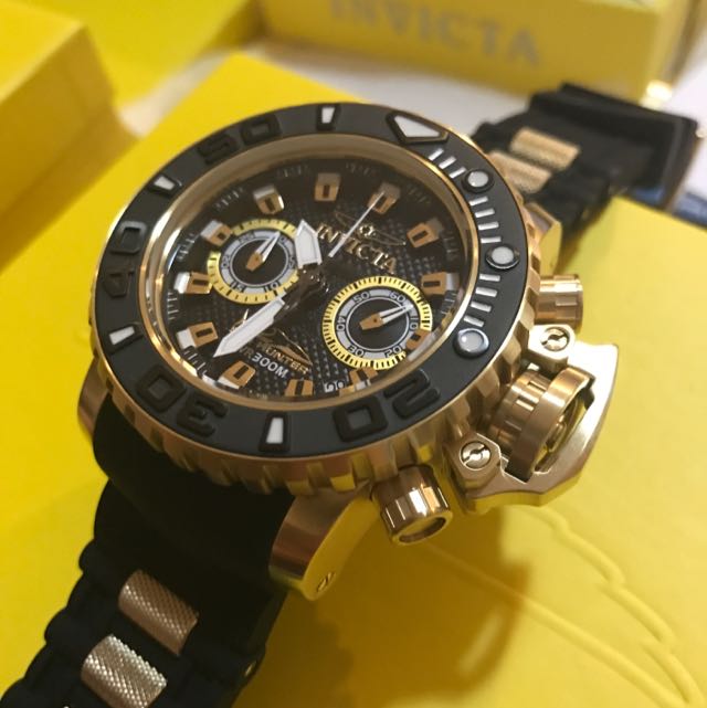 NEW INVICTA SEA HUNTER TORPEDO CHRONOGRAPH MEN S WATCH 50mm GOLD BLACK SWISS MOVEMENT Luxury Watches on Carousell