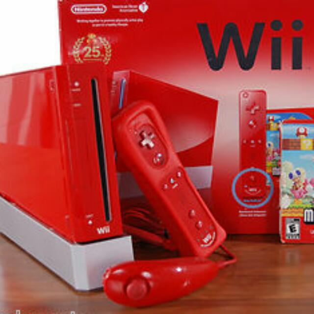 nintendo wii red console