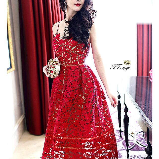 Embroidered lace overlay dress cheap
