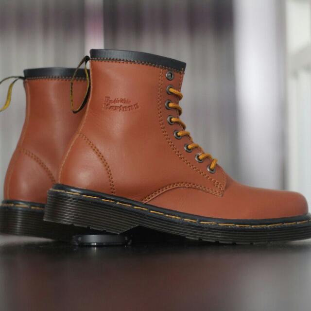Sepatu Boots Dr Martens High Unisex Black Brown Tan Maroon Olshop
