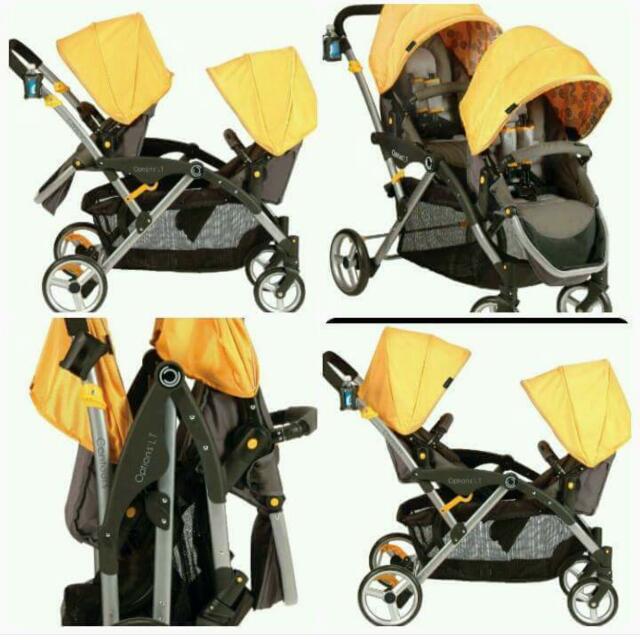 Options lt sale double stroller yellow