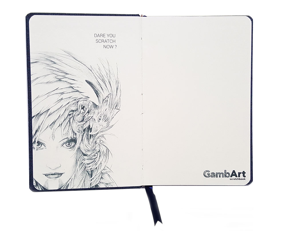 GambArt Scratchbook Linen Plastic Blue Buku Gambar Sketsa