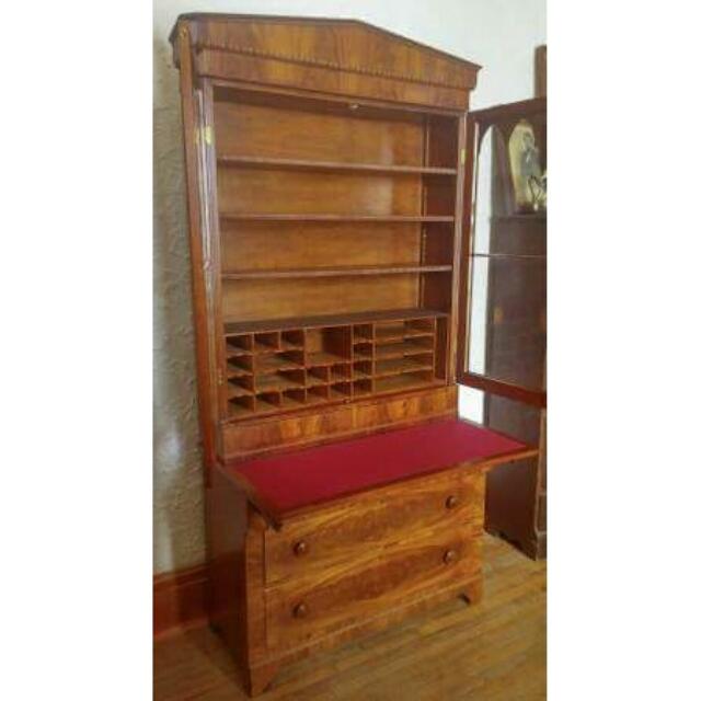 Antique 1830 S Empire Secretary Desk And Bookcase Furniture On