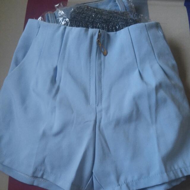 baby blue shorts womens