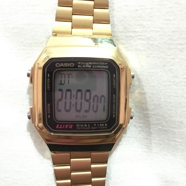 Casio analog digital watch gold online