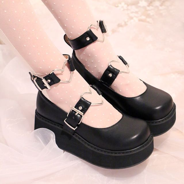 Demonia mary janes heart store