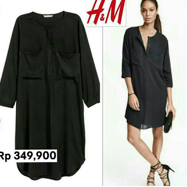 h&m black tunic dress