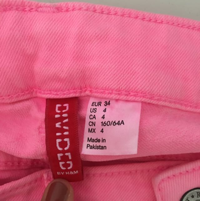 H\u0026M Divided Pink Denim Skinny Jeans/Pants/Celana, Fesyen Wanita, Pakaian  Wanita, Bawahan di Carousell