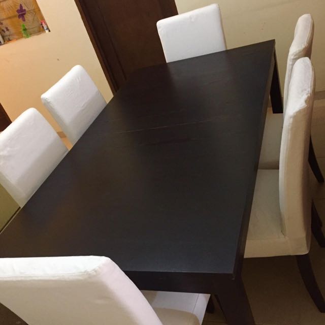 Meja Makan Ikea Bjursta 6 Chairs Perabotan Rumah Di Carousell
