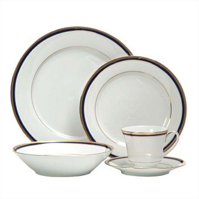 2 BNIB Noritake Toorak Blue 20pc Dining Set 8 Complete Place Settings