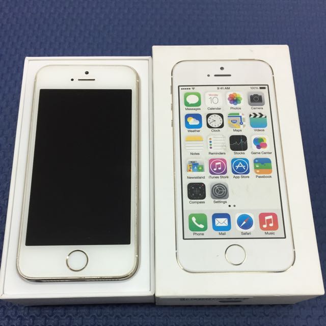 Apple Iphone5s 16g 金色中古機出清5500付原廠配件充電器充電線耳機8 5