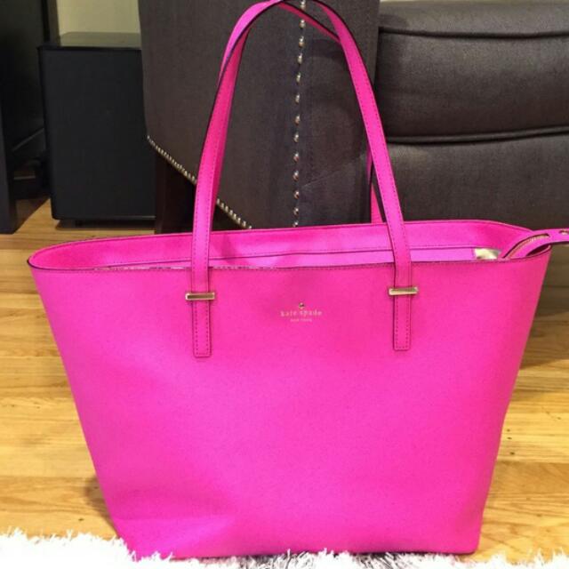 Kate Spade pink tote bag, Luxury, Bags & Wallets on Carousell