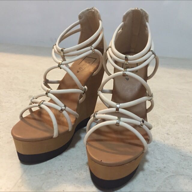 New Unused Pretty High Wedges White Size 38 Women s Fashion