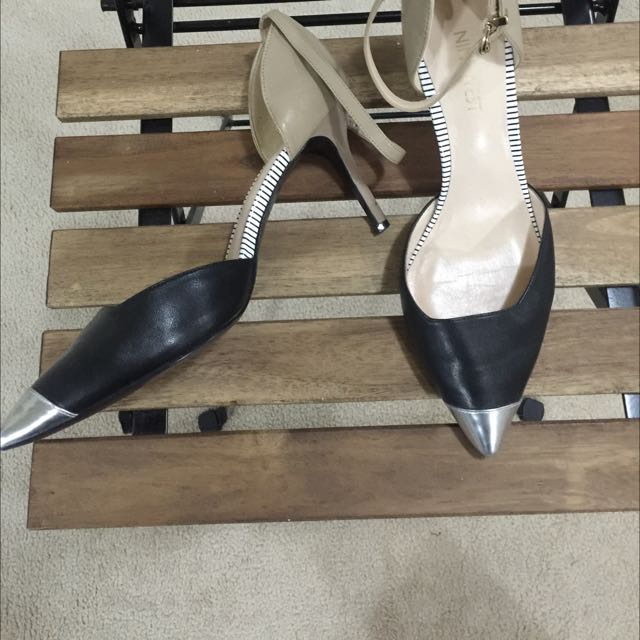 silver nude heels
