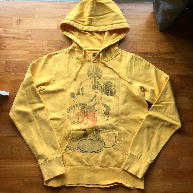 Authentic FOX Disney Mickey Mouse Yellow Sweater Hoodie Sweatshirt Jacket Pullover Sweat
