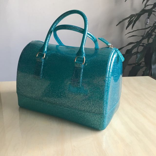 Blue Glitter Jelly Bag