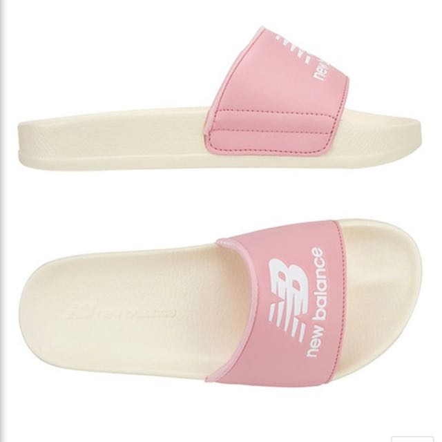 韓國代購NEW BALANCE 粉色奶油底厚底拖鞋 