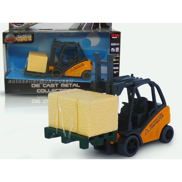 Premium Alloy Diecast Construction Crane And Warehouse Forklift Model With Sound And Light For Boys main image 0