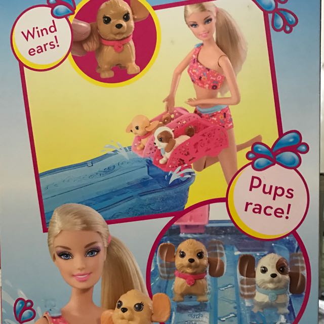 Barbie swim best sale and race pups
