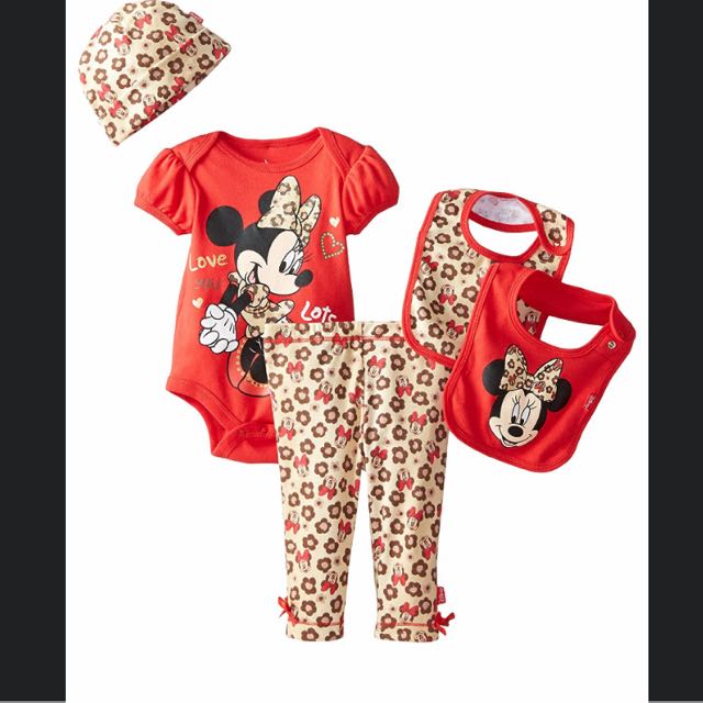 Baby Boys Girls Disney Minnie Mickey 7 Pack 7 Days Body Sleepsuit set 100/%cotton