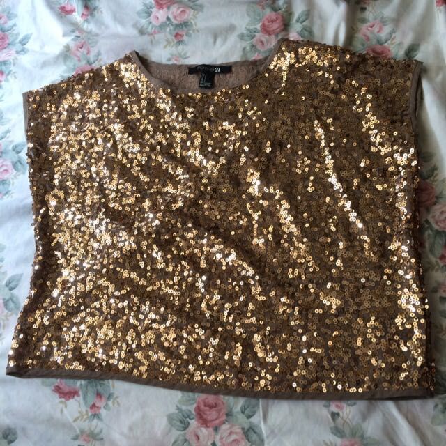 bronze sequin top