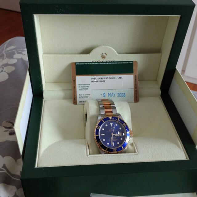 submariner blue half gold