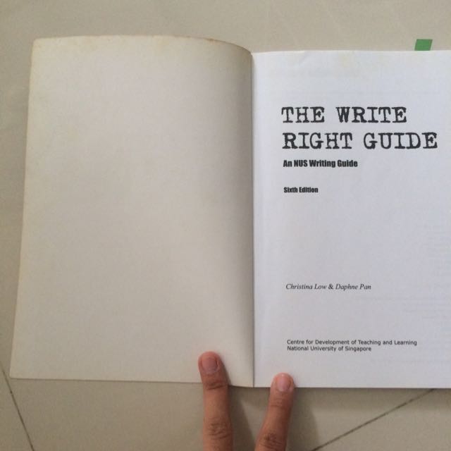 The Write Right Guide (Category: Storybooks) located in Singapore. Submitted by twentyfirstreet (Listing ID 78614482, Image 2). Description: .
