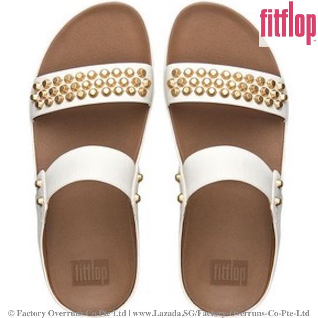 FITFLOP Amsterdam Studded Leather Slide Sandals Factory Overruns