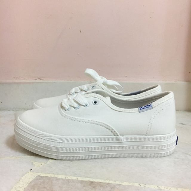 White Keds Platform Slip On Shoe 